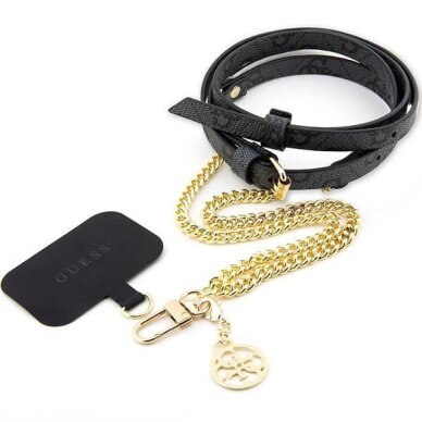 PENDANT GUESS GUUC4MG4EK (STRAP AND CHAIN WITH 4G CHARM / Sidabrinis ir Juodas) KOW068