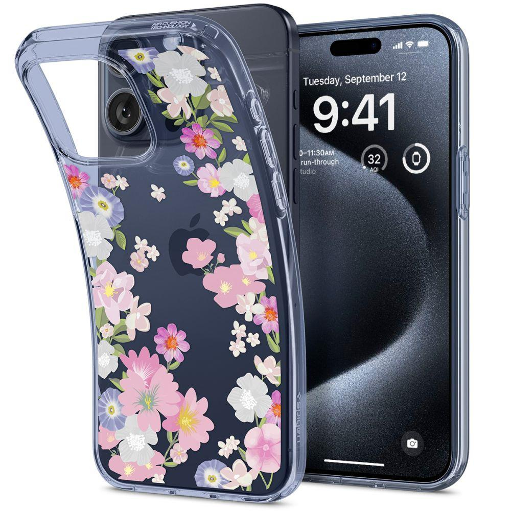 Telefono Dėklas Spigen Liquid Crystal Apple iPhone 15 Pro Blossom Gėlėtas KOW068 Telefono Dėklas Spigen Liquid Crystal Apple iPhone 15 Pro Blossom Gėlėtas KOW068