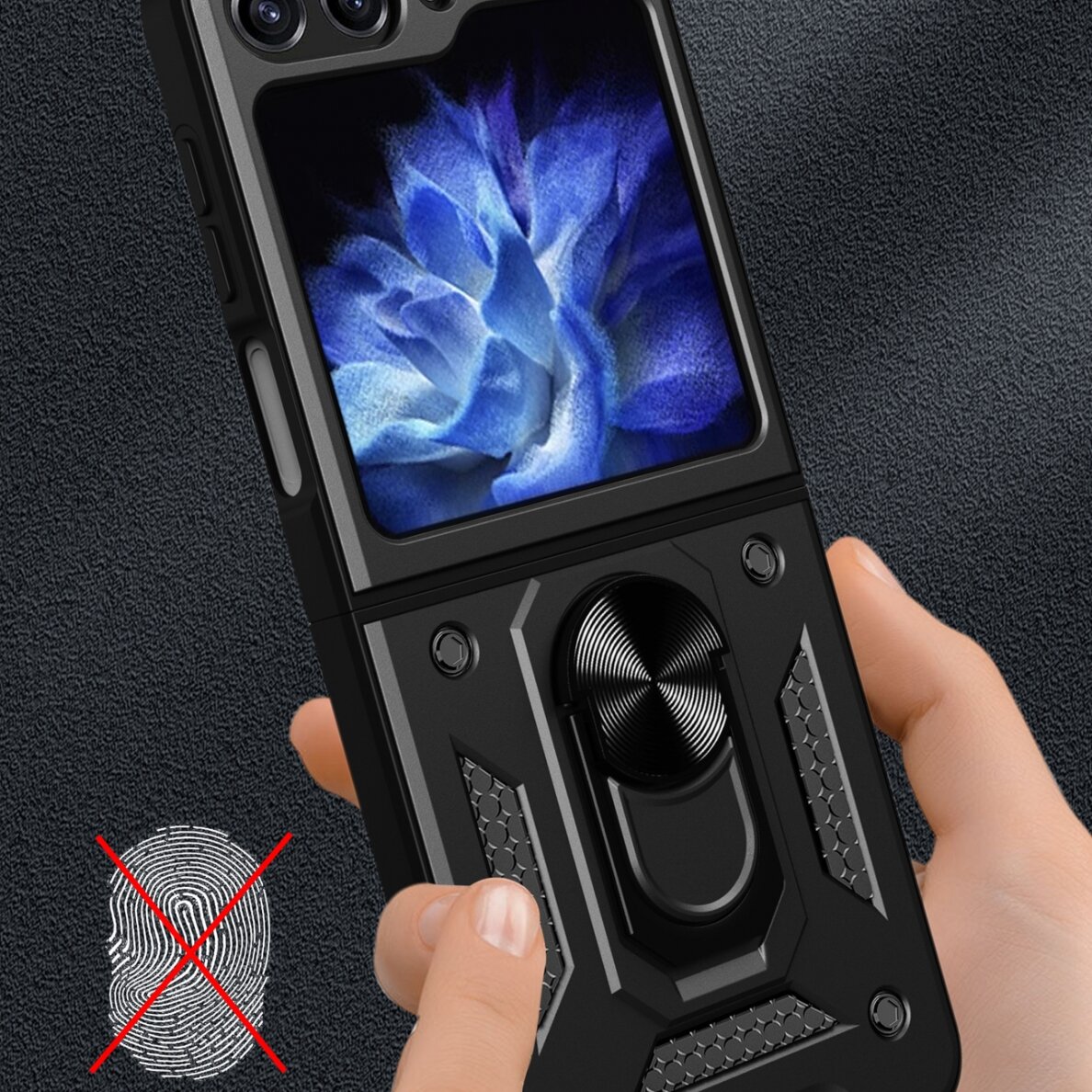 Telefono Dėklas Hybrid Armor Camshield Case for Z Flip 5 5G with Camera Protector Rožinis KOW068 3 Telefono Dėklas Hybrid Armor Camshield Case for Z Flip 5 5G with Camera Protector Rožinis KOW068 3