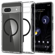 Telefono Dėklas Etui Spigen Ultra Hybrid OneTap Ring with MagSafe for Google Pixel 7A Skaidrus KOW068