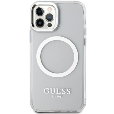 Telefono Dėklas iPhone 12/12 Pro - Guess Silicone TPU with MagSafe Skaidrus KOW068 2 Telefono Dėklas iPhone 12/12 Pro - Guess Silicone TPU with MagSafe Skaidrus KOW068 2