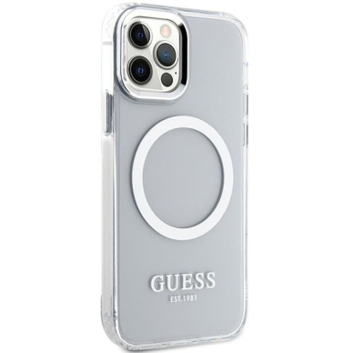 Telefono Dėklas iPhone 12/12 Pro - Guess Silicone TPU with MagSafe Skaidrus KOW068 3 Telefono Dėklas iPhone 12/12 Pro - Guess Silicone TPU with MagSafe Skaidrus KOW068 3