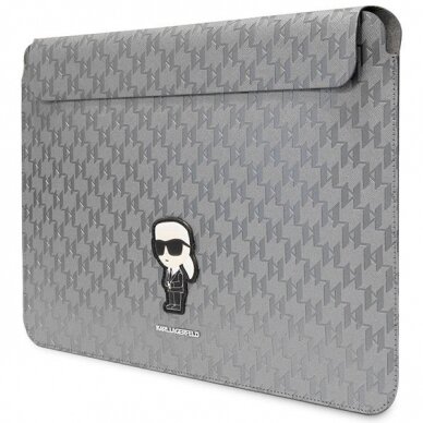 Planšetės Dėklas Laptop bag KARL LAGERFELD Sleeve Saffiano Monogram Ikonik 14 inches Sidabrinis  1 Planšetės Dėklas Laptop bag KARL LAGERFELD Sleeve Saffiano Monogram Ikonik 14 inches Sidabrinis  1