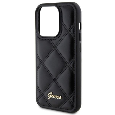 Dėklas Guess GUHCP15LPSQSQSK iPhone 15 Pro 6.1" Juodas hardcase Quilted Metal Logo 5 Dėklas Guess GUHCP15LPSQSQSK iPhone 15 Pro 6.1" Juodas hardcase Quilted Metal Logo 5