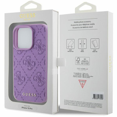 Dėklas Guess GUHCP15XP4EPMU iPhone 15 Pro Max 6.7" Violetinis hardcase Leather 4G Stamped 7 Dėklas Guess GUHCP15XP4EPMU iPhone 15 Pro Max 6.7" Violetinis hardcase Leather 4G Stamped 7