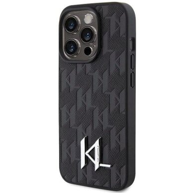 Dėklas Karl Lagerfeld KLHCP15LPKLPKLK iPhone 15 Pro 6.1" Juodas hardcase Leather Monogram Hot Stamp Metal Logo 1 Dėklas Karl Lagerfeld KLHCP15LPKLPKLK iPhone 15 Pro 6.1" Juodas hardcase Leather Monogram Hot Stamp Metal Logo 1