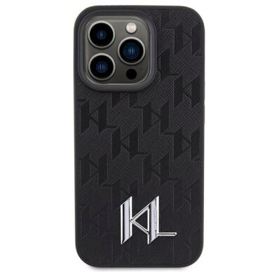 Dėklas Karl Lagerfeld KLHCP15LPKLPKLK iPhone 15 Pro 6.1" Juodas hardcase Leather Monogram Hot Stamp Metal Logo 2 Dėklas Karl Lagerfeld KLHCP15LPKLPKLK iPhone 15 Pro 6.1" Juodas hardcase Leather Monogram Hot Stamp Metal Logo 2
