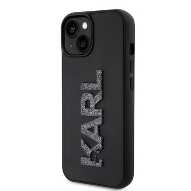 Dėklas Karl Lagerfeld 3D Rubber Glitter Logo case for iPhone 15 - Juodas 1 Dėklas Karl Lagerfeld 3D Rubber Glitter Logo case for iPhone 15 - Juodas 1
