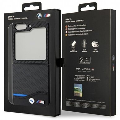 Telefono Dėklas Etui BMW Leather Carbon do Samsung Galaxy Z Flip 5 Juodas KOW068 7 Telefono Dėklas Etui BMW Leather Carbon do Samsung Galaxy Z Flip 5 Juodas KOW068 7