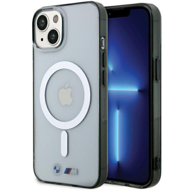 Telefono Dėklas Etui BMW Silver Ring MagSafe do iPhone 15 Skaidrus Juodas KOW068 Telefono Dėklas Etui BMW Silver Ring MagSafe do iPhone 15 Skaidrus Juodas KOW068