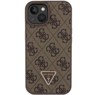 Telefono Dėklas Guess Leather 4G Triangle Strass case skirta iPhone 15 Rudas  2