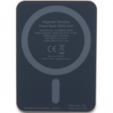 Išorinė Baterija Powerbank Guess MagSafe 4G Strassed Metal Logo 5W 3000mAh Auksinis KOW06B 2 Išorinė Baterija Powerbank Guess MagSafe 4G Strassed Metal Logo 5W 3000mAh Auksinis KOW06B 2