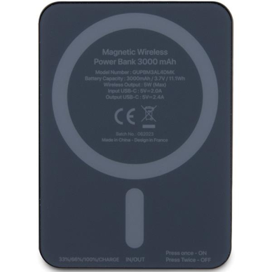 Išorinė Baterija Powerbank indukcyjny Guess MagSafe Metal Script Logo 5W 3000mAh Juodas KOW06B 2 Išorinė Baterija Powerbank indukcyjny Guess MagSafe Metal Script Logo 5W 3000mAh Juodas KOW06B 2
