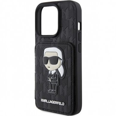 Telefono Dėklas Etui Karl Lagerfeld Saffiano Cardslots and Stand Monogram Ikonik Patch do iPhone 15 Pro Juodas KOW068 5 Telefono Dėklas Etui Karl Lagerfeld Saffiano Cardslots and Stand Monogram Ikonik Patch do iPhone 15 Pro Juodas KOW068 5