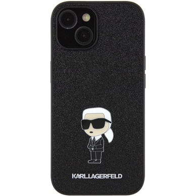 Telefono Dėklas Etui Karl Lagerfeld Fixed Glitter Ikonik Logo Metal Pin do iPhone 15 Juodas KOW068 2 Telefono Dėklas Etui Karl Lagerfeld Fixed Glitter Ikonik Logo Metal Pin do iPhone 15 Juodas KOW068 2