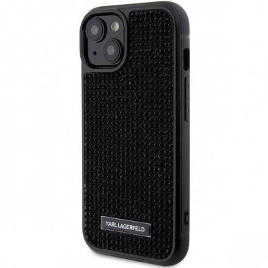 Telefono Dėklas Etui Karl Lagerfeld Rhinestone Logo Metal Plate do iPhone 15 Juodas KOW068 1 Telefono Dėklas Etui Karl Lagerfeld Rhinestone Logo Metal Plate do iPhone 15 Juodas KOW068 1