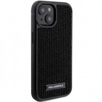 Telefono Dėklas Etui Karl Lagerfeld Rhinestone Logo Metal Plate do iPhone 15 Juodas KOW068 3 Telefono Dėklas Etui Karl Lagerfeld Rhinestone Logo Metal Plate do iPhone 15 Juodas KOW068 3