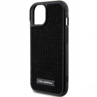 Telefono Dėklas Etui Karl Lagerfeld Rhinestone Logo Metal Plate do iPhone 15 Juodas KOW068 5 Telefono Dėklas Etui Karl Lagerfeld Rhinestone Logo Metal Plate do iPhone 15 Juodas KOW068 5
