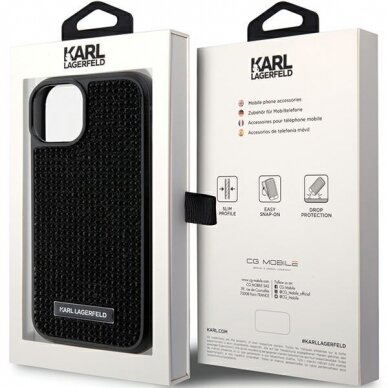 Telefono Dėklas Etui Karl Lagerfeld Rhinestone Logo Metal Plate do iPhone 15 Juodas KOW068 7 Telefono Dėklas Etui Karl Lagerfeld Rhinestone Logo Metal Plate do iPhone 15 Juodas KOW068 7