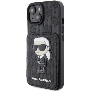 Telefono Dėklas Karl Lagerfeld Saffiano Cardslots and Stand Monogram Ikonik Patch iPhone 15 Juodas KOW068 1 Telefono Dėklas Karl Lagerfeld Saffiano Cardslots and Stand Monogram Ikonik Patch iPhone 15 Juodas KOW068 1