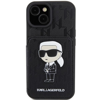 Telefono Dėklas Karl Lagerfeld Saffiano Cardslots and Stand Monogram Ikonik Patch iPhone 15 Juodas KOW068 2 Telefono Dėklas Karl Lagerfeld Saffiano Cardslots and Stand Monogram Ikonik Patch iPhone 15 Juodas KOW068 2