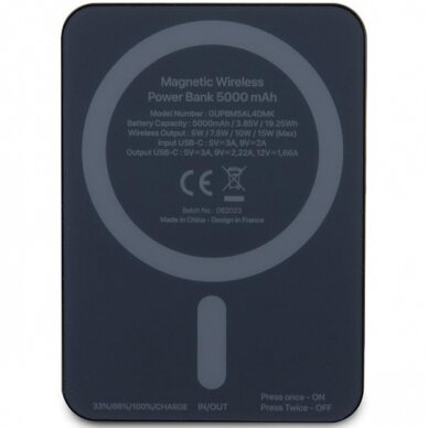 Išorinė Baterija Powerbank Karl Lagerfeld NFT Outline Ikonik MagSafe 5000mAh Juodas KOW06B 2