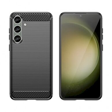 Dėklas Case for Carbon Case Samsung Galaxy S24+ flexible silicone carbon cover - Juodas 4 Dėklas Case for Carbon Case Samsung Galaxy S24+ flexible silicone carbon cover - Juodas 4