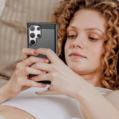 Dėklas Carbon Case for Samsung Galaxy S24 Ultra Flexible Silicone Carbon Cover - Juodas 12 Dėklas Carbon Case for Samsung Galaxy S24 Ultra Flexible Silicone Carbon Cover - Juodas 12