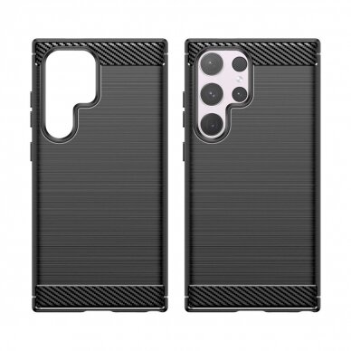 Dėklas Carbon Case for Samsung Galaxy S24 Ultra Flexible Silicone Carbon Cover - Juodas 6 Dėklas Carbon Case for Samsung Galaxy S24 Ultra Flexible Silicone Carbon Cover - Juodas 6