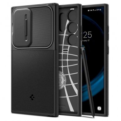 Dėklas Spigen Optik Armor case for Samsung Galaxy S24 Ultra - Juodas Dėklas Spigen Optik Armor case for Samsung Galaxy S24 Ultra - Juodas