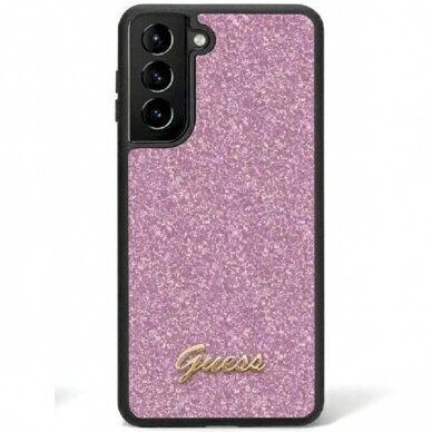 Dėklas Guess Glitter Script case for Samsung Galaxy S24 - Violetinis Dėklas Guess Glitter Script case for Samsung Galaxy S24 - Violetinis