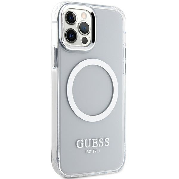 Telefono Dėklas iPhone 12/12 Pro - Guess Silicone TPU with MagSafe Skaidrus KOW068 3 Telefono Dėklas iPhone 12/12 Pro - Guess Silicone TPU with MagSafe Skaidrus KOW068 3