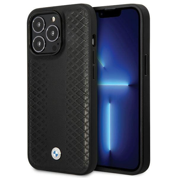 Telefono Dėklas Case BMW iPhone 14 Pro 6.1" Leather Diamond Pattern Juodas KOW068 Telefono Dėklas Case BMW iPhone 14 Pro 6.1" Leather Diamond Pattern Juodas KOW068