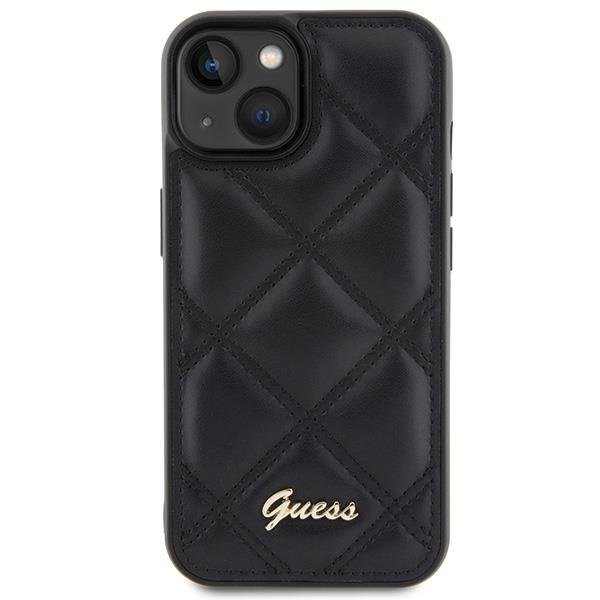 Dėklas Guess GUHCP15SPSQSQSK iPhone 15 6.1" Juodas hardcase Quilted Metal Logo 2 Dėklas Guess GUHCP15SPSQSQSK iPhone 15 6.1" Juodas hardcase Quilted Metal Logo 2
