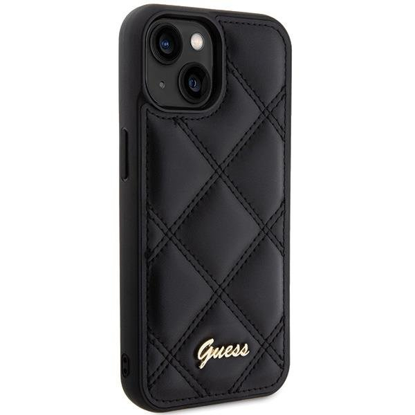 Dėklas Guess GUHCP15SPSQSQSK iPhone 15 6.1" Juodas hardcase Quilted Metal Logo 3 Dėklas Guess GUHCP15SPSQSQSK iPhone 15 6.1" Juodas hardcase Quilted Metal Logo 3