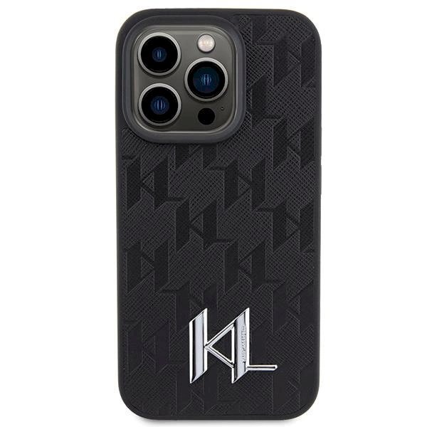 Dėklas Karl Lagerfeld KLHCP15LPKLPKLK iPhone 15 Pro 6.1" Juodas hardcase Leather Monogram Hot Stamp Metal Logo 2 Dėklas Karl Lagerfeld KLHCP15LPKLPKLK iPhone 15 Pro 6.1" Juodas hardcase Leather Monogram Hot Stamp Metal Logo 2