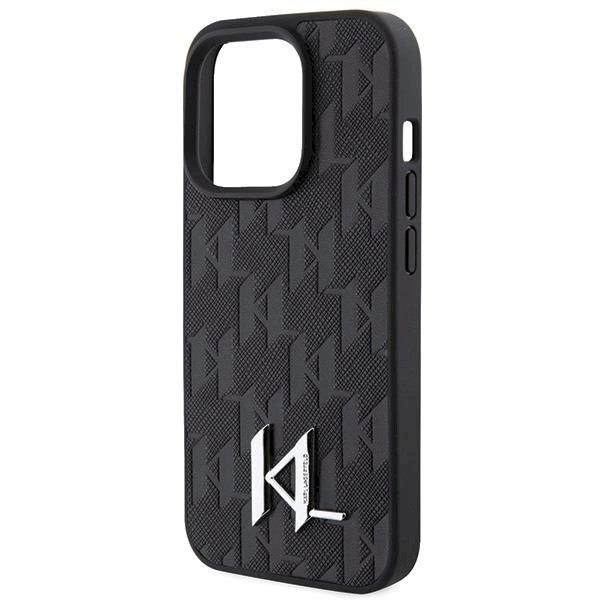 Dėklas Karl Lagerfeld KLHCP15LPKLPKLK iPhone 15 Pro 6.1" Juodas hardcase Leather Monogram Hot Stamp Metal Logo 5 Dėklas Karl Lagerfeld KLHCP15LPKLPKLK iPhone 15 Pro 6.1" Juodas hardcase Leather Monogram Hot Stamp Metal Logo 5