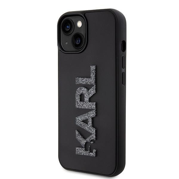 Dėklas Karl Lagerfeld 3D Rubber Glitter Logo case for iPhone 15 - Juodas 1 Dėklas Karl Lagerfeld 3D Rubber Glitter Logo case for iPhone 15 - Juodas 1