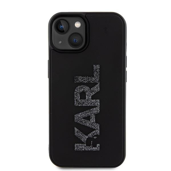 Dėklas Karl Lagerfeld 3D Rubber Glitter Logo case for iPhone 15 - Juodas 2 Dėklas Karl Lagerfeld 3D Rubber Glitter Logo case for iPhone 15 - Juodas 2