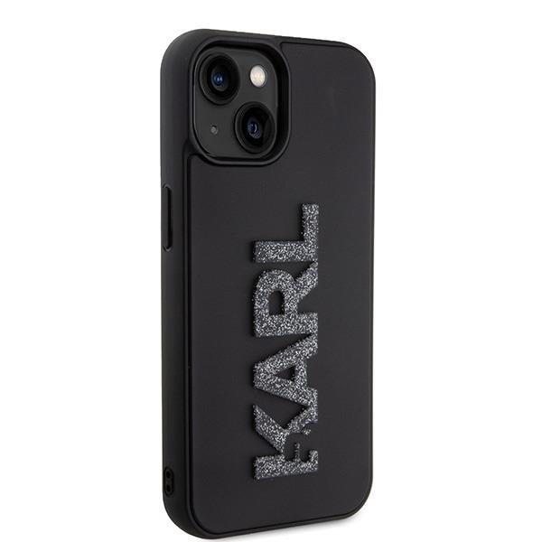 Dėklas Karl Lagerfeld 3D Rubber Glitter Logo case for iPhone 15 - Juodas 3 Dėklas Karl Lagerfeld 3D Rubber Glitter Logo case for iPhone 15 - Juodas 3