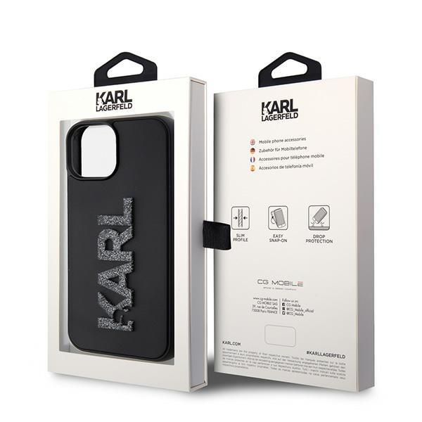 Dėklas Karl Lagerfeld 3D Rubber Glitter Logo case for iPhone 15 - Juodas 7 Dėklas Karl Lagerfeld 3D Rubber Glitter Logo case for iPhone 15 - Juodas 7