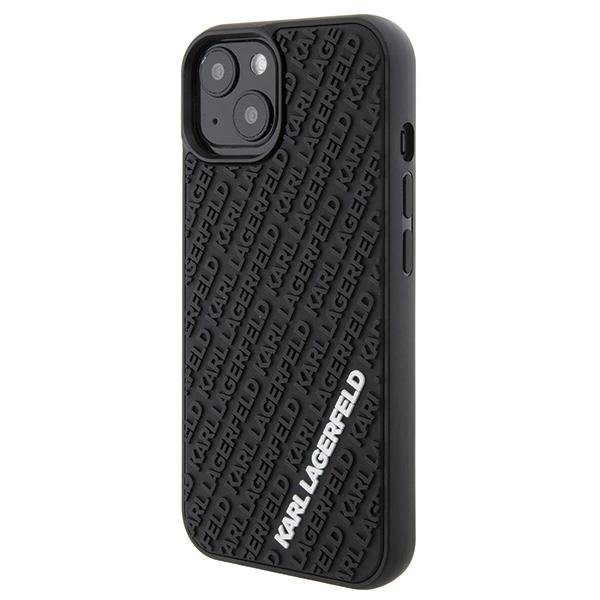 Dėklas Karl Lagerfeld 3D Rubber Multi Logo case for iPhone 15 - Juodas 1 Dėklas Karl Lagerfeld 3D Rubber Multi Logo case for iPhone 15 - Juodas 1