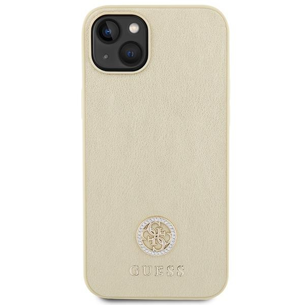 Telefono Dėklas Guess Leather 4G Metal Logo Strass case for iPhone 15 Auksinis KOW068 2 Telefono Dėklas Guess Leather 4G Metal Logo Strass case for iPhone 15 Auksinis KOW068 2