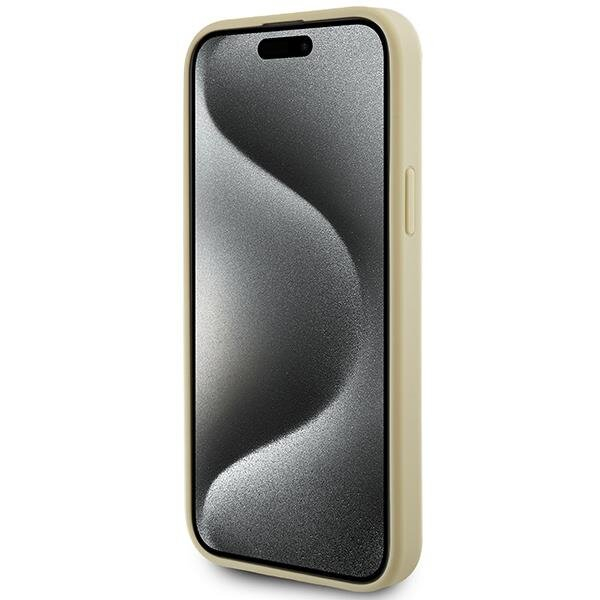 Telefono Dėklas Guess Leather 4G Metal Logo Strass case for iPhone 15 Auksinis KOW068 4 Telefono Dėklas Guess Leather 4G Metal Logo Strass case for iPhone 15 Auksinis KOW068 4