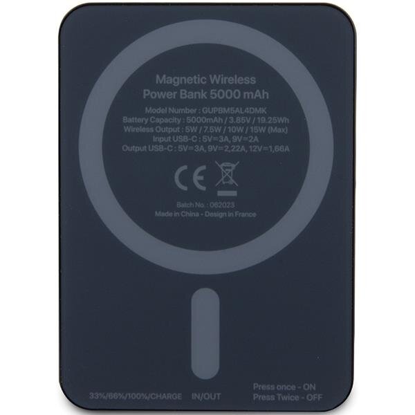 Išorinė Baterija Powerbank Guess MagSafe Metal Script Logo 15W 5000mAh Juodas KOW06B 2 Išorinė Baterija Powerbank Guess MagSafe Metal Script Logo 15W 5000mAh Juodas KOW06B 2