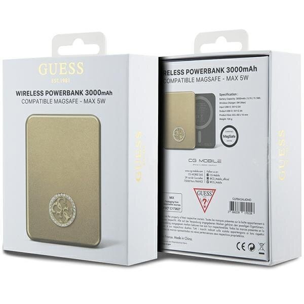 Išorinė Baterija Powerbank Guess MagSafe 4G Strassed Metal Logo 5W 3000mAh Auksinis KOW06B 4 Išorinė Baterija Powerbank Guess MagSafe 4G Strassed Metal Logo 5W 3000mAh Auksinis KOW06B 4