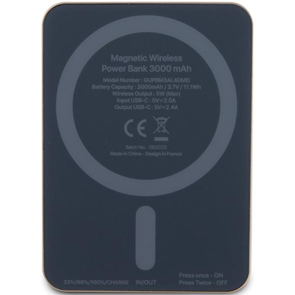 Išorinė Baterija Powerbank Guess MagSafe Metal Script Logo 5W 3000mAh Auksinė KOW06B 2 Išorinė Baterija Powerbank Guess MagSafe Metal Script Logo 5W 3000mAh Auksinė KOW06B 2