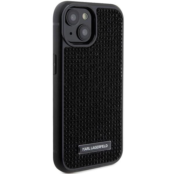 Telefono Dėklas Etui Karl Lagerfeld Rhinestone Logo Metal Plate do iPhone 15 Juodas KOW068 3 Telefono Dėklas Etui Karl Lagerfeld Rhinestone Logo Metal Plate do iPhone 15 Juodas KOW068 3