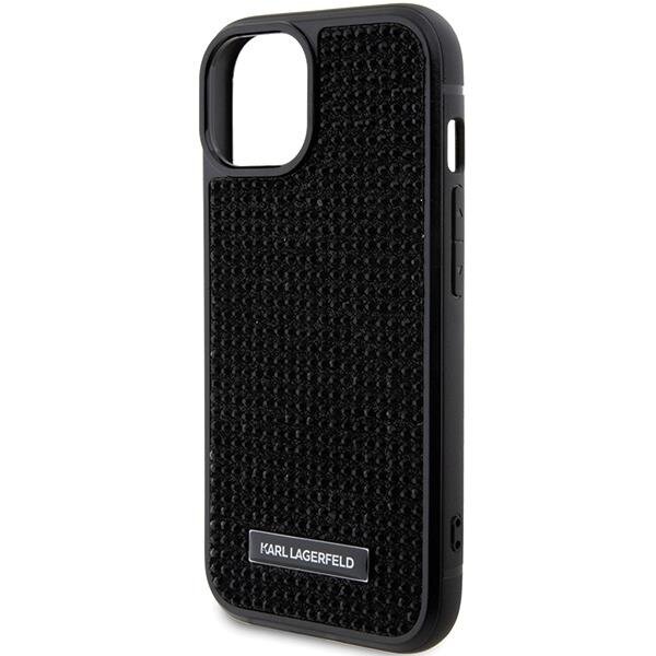 Telefono Dėklas Etui Karl Lagerfeld Rhinestone Logo Metal Plate do iPhone 15 Juodas KOW068 5 Telefono Dėklas Etui Karl Lagerfeld Rhinestone Logo Metal Plate do iPhone 15 Juodas KOW068 5