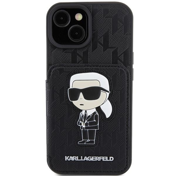 Telefono Dėklas Karl Lagerfeld Saffiano Cardslots and Stand Monogram Ikonik Patch iPhone 15 Juodas KOW068 2 Telefono Dėklas Karl Lagerfeld Saffiano Cardslots and Stand Monogram Ikonik Patch iPhone 15 Juodas KOW068 2
